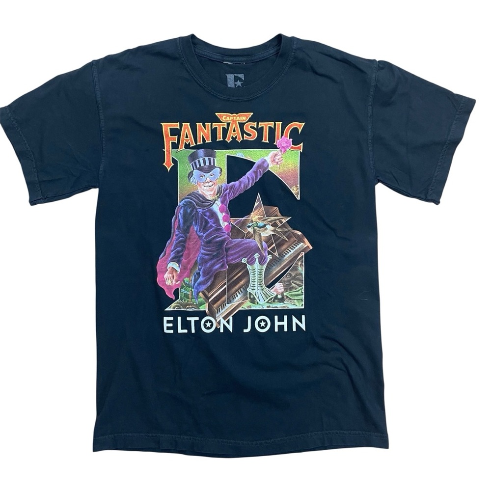 Elton John T-Shirt Fantastic Small Black Tour Concert Music Band Tee Classic